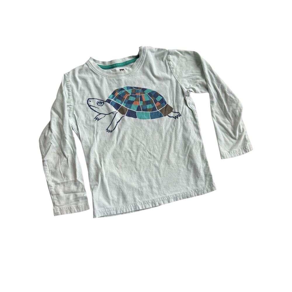 Tea Collection Boys Size 6 Long Sleeve Shirt Lot Cotton Fox Turtle Tiger Fish - Picture 5 of 11